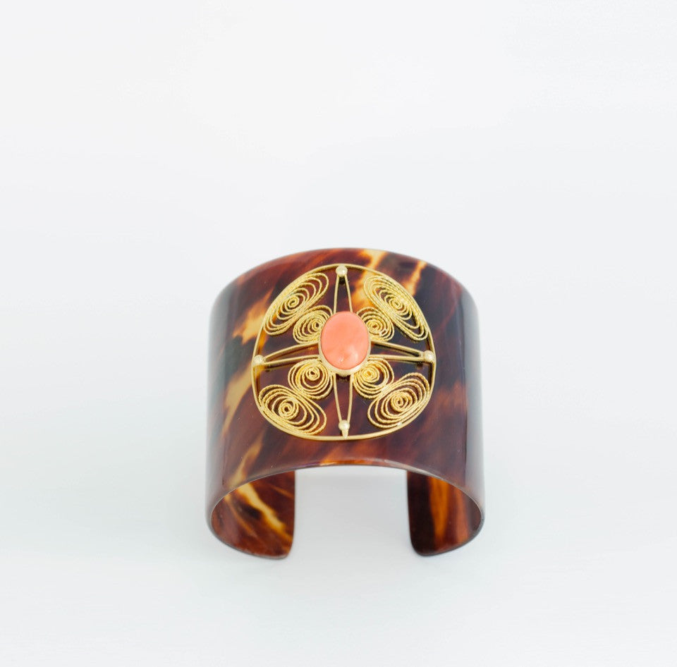 cuff-&-gold-filigree-&-coral-cabochon