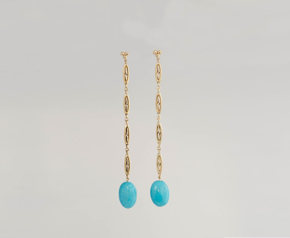 turquoise-&-antique-gold-earrings