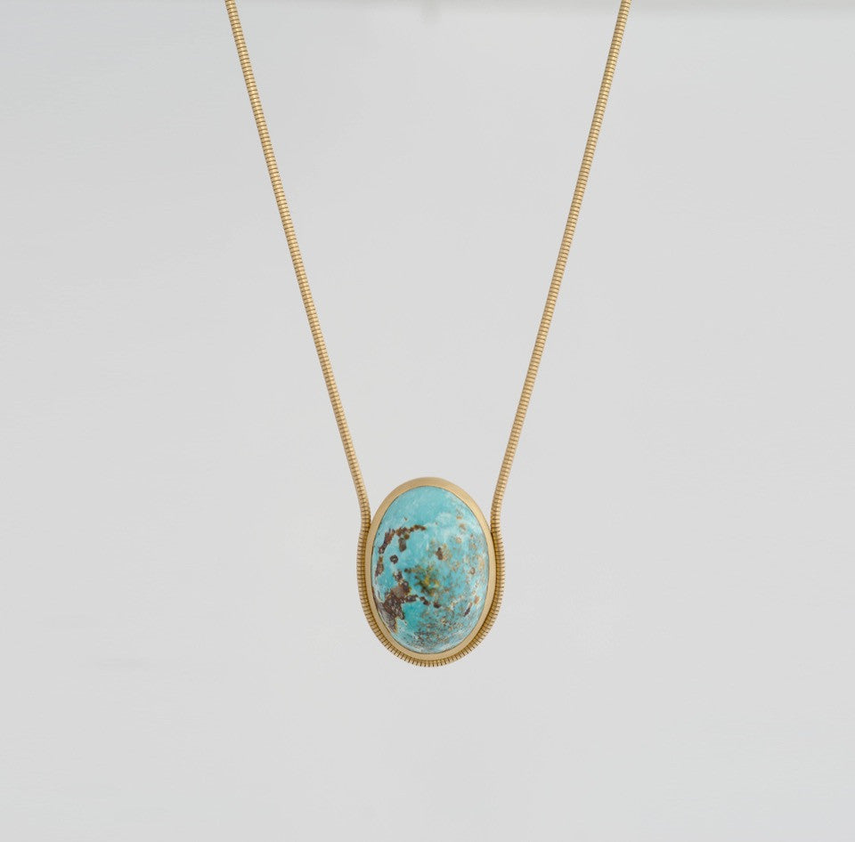 turquoise-&-gold-dome-necklace