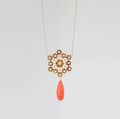 antique-diamond-gold-necklace-&-coral