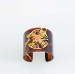 cuff-&-gold-filigree-&-coral-cabochon