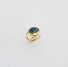 large-turquoise-&-hand-twisted-gold-rings-7