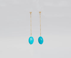 single-turquoise-&-gold-earrings